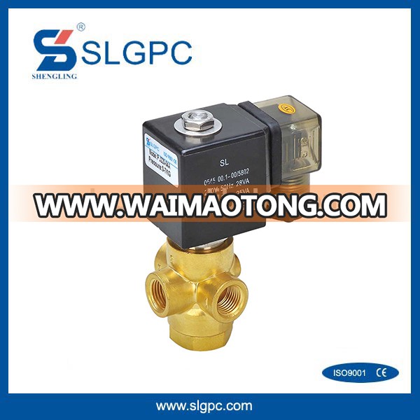 Brass material high quality 2 position 3 way solenoid valve 12v water valve SLGPC-VX3121-08